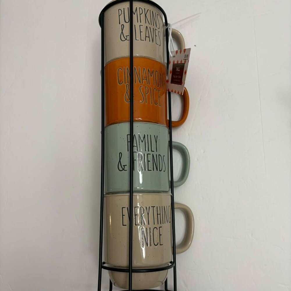 Ceramic Fall Stacking Mug Set For 4 Robert Stanley